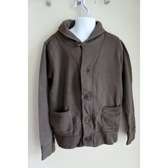 CREWCUTS brown jersey cardigan shawl collar size 8 - Picture 3 of 6
